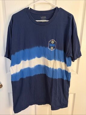 Vans Navy, Royal Blue & White Tie-Dye Logo Tee